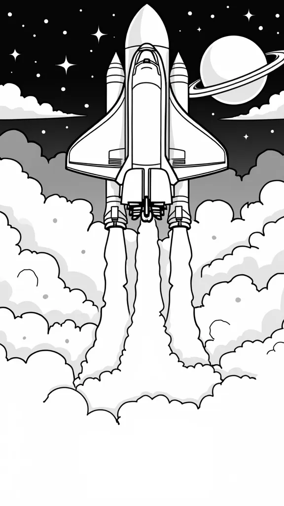 space shuttle coloring page